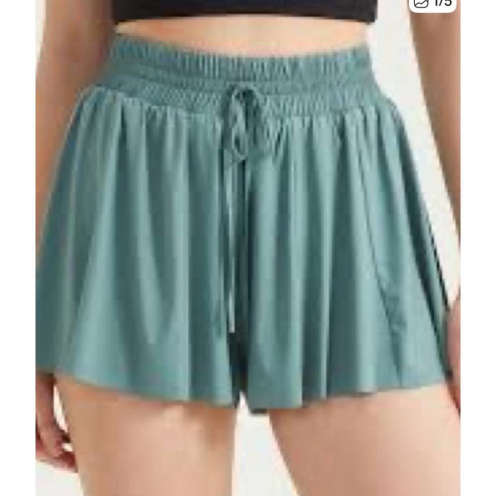 As Revival Altar'd State Rhythm Flowy Forest Green Breezy Pickleball Shorts XS